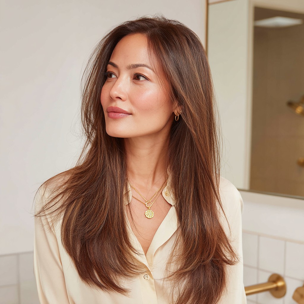 Modern Long Straight Cut with Subtle Layers