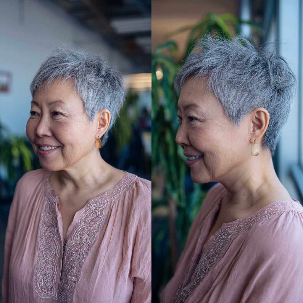 Modern Textured Pixie Cut for Round Faces