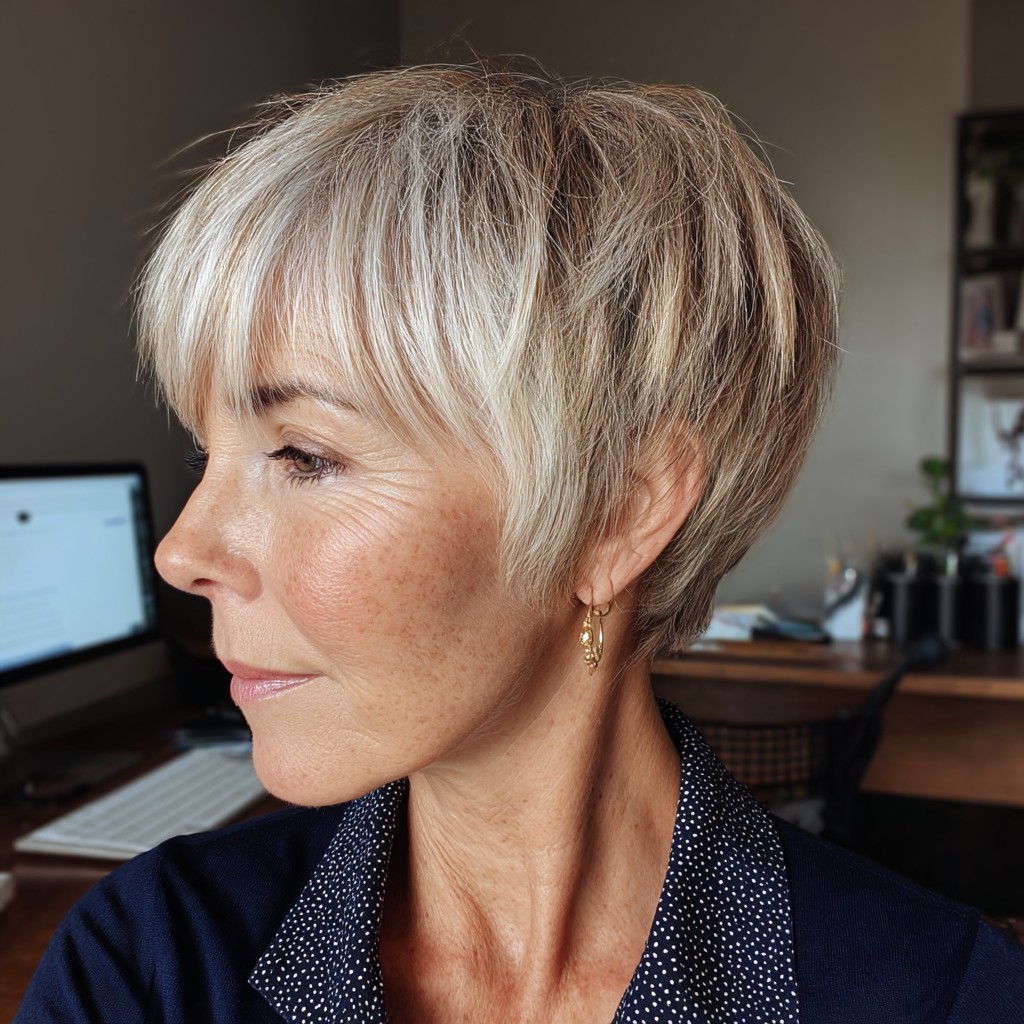 Modern Textured Short Cut with Wispy Bangs