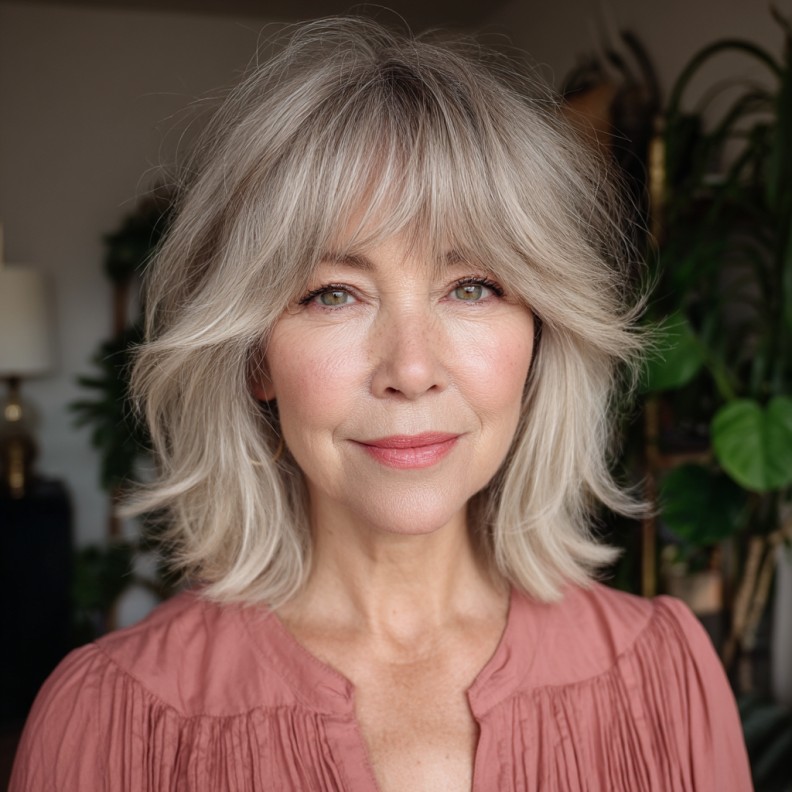 Soft Layered Bob with Face-Framing Bangs