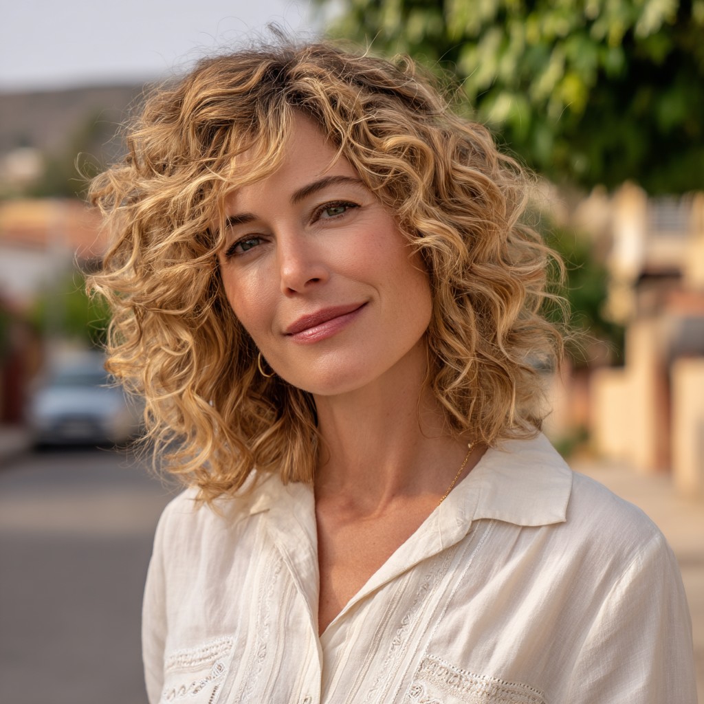 Softly Defined Natural Curls with Gentle Layers