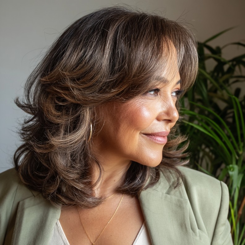 Softly Layered Long Bob with Gentle Volume