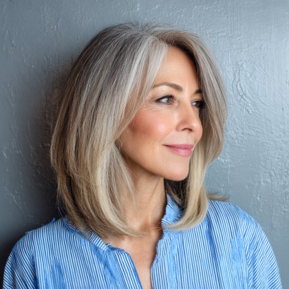 Softly Layered Long Bob with Natural Movement