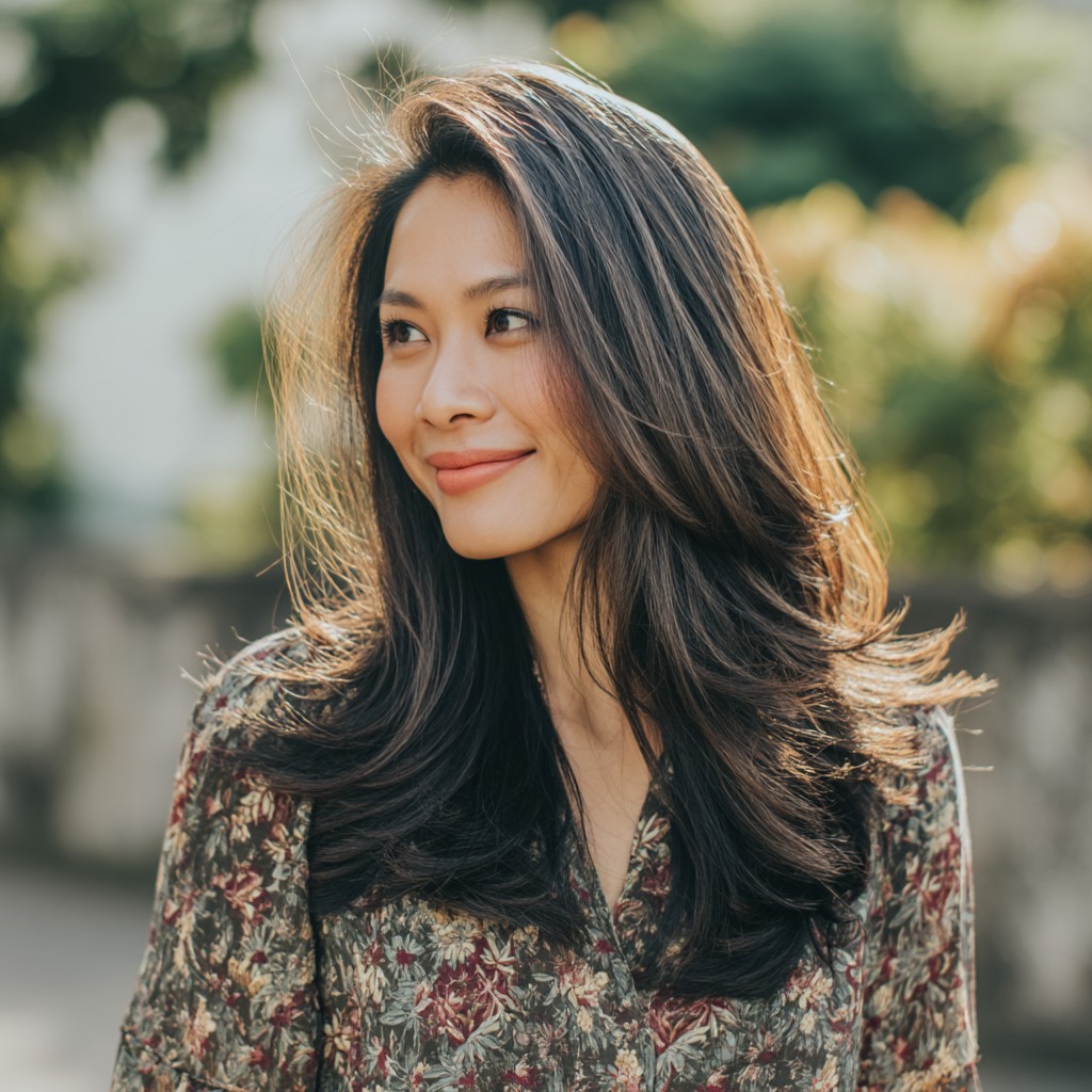 Softly Layered Long Haircut with Gentle Movement