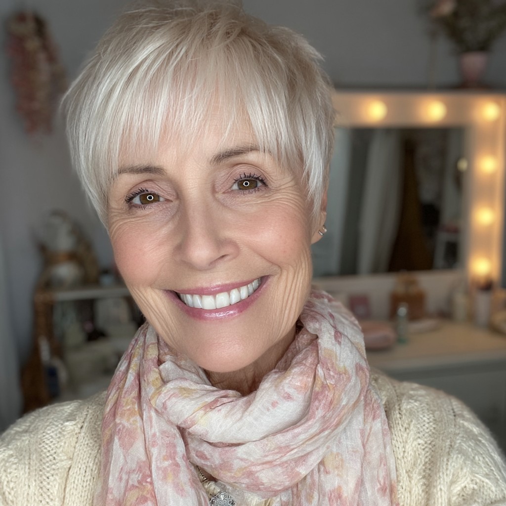 Softly Textured Pixie Cut with Feathered Layers