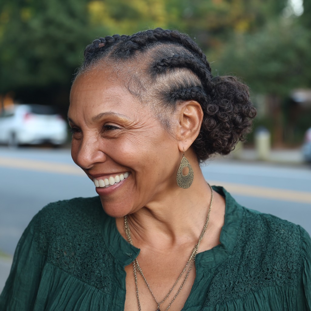 Stylish Braided Updo with Curly Finish