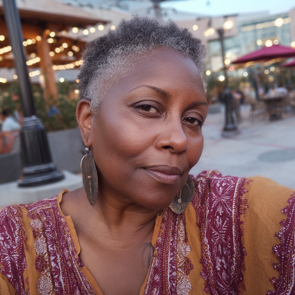 Stylish Short Natural Cut with Subtle Gray Highlights