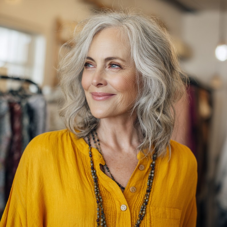 Stylish Textured Long Bob with Soft Curls