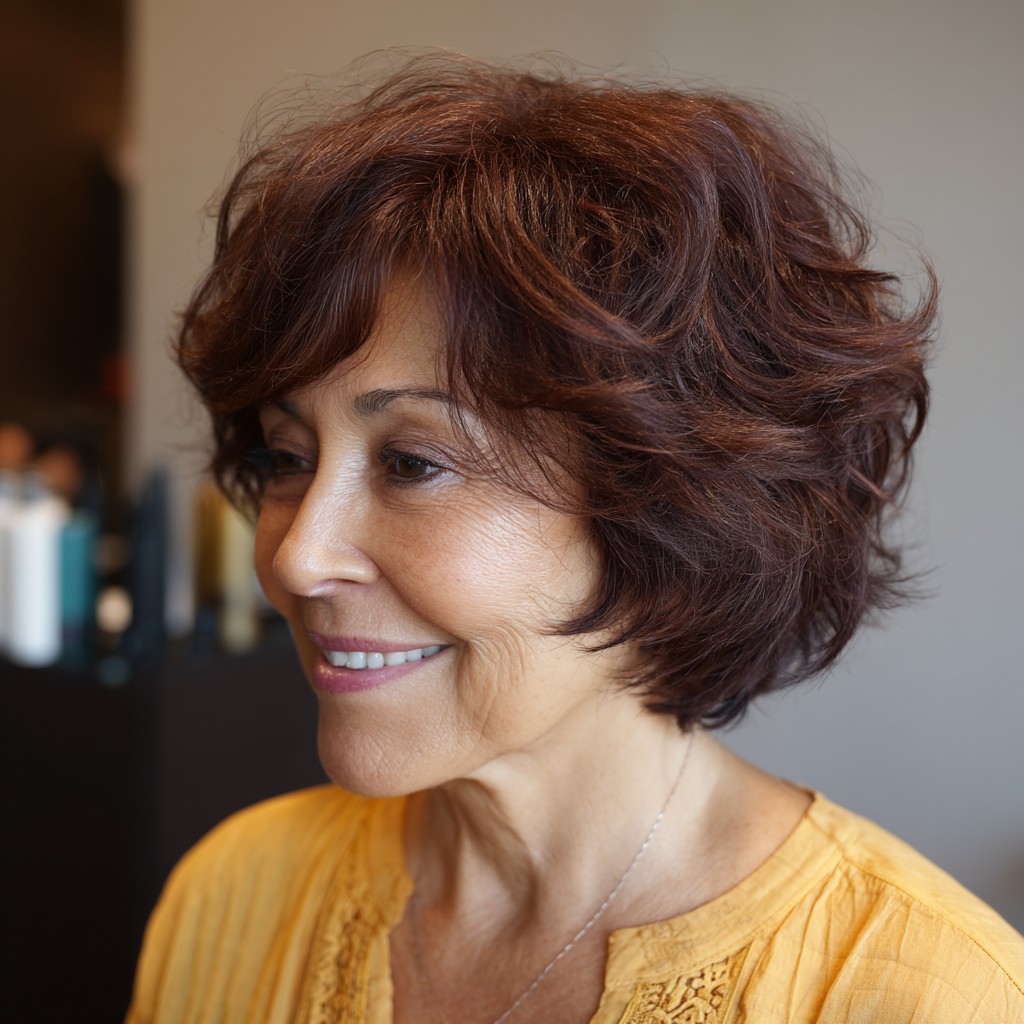 Textured Chocolate Butterfly Cut for Women Over 60