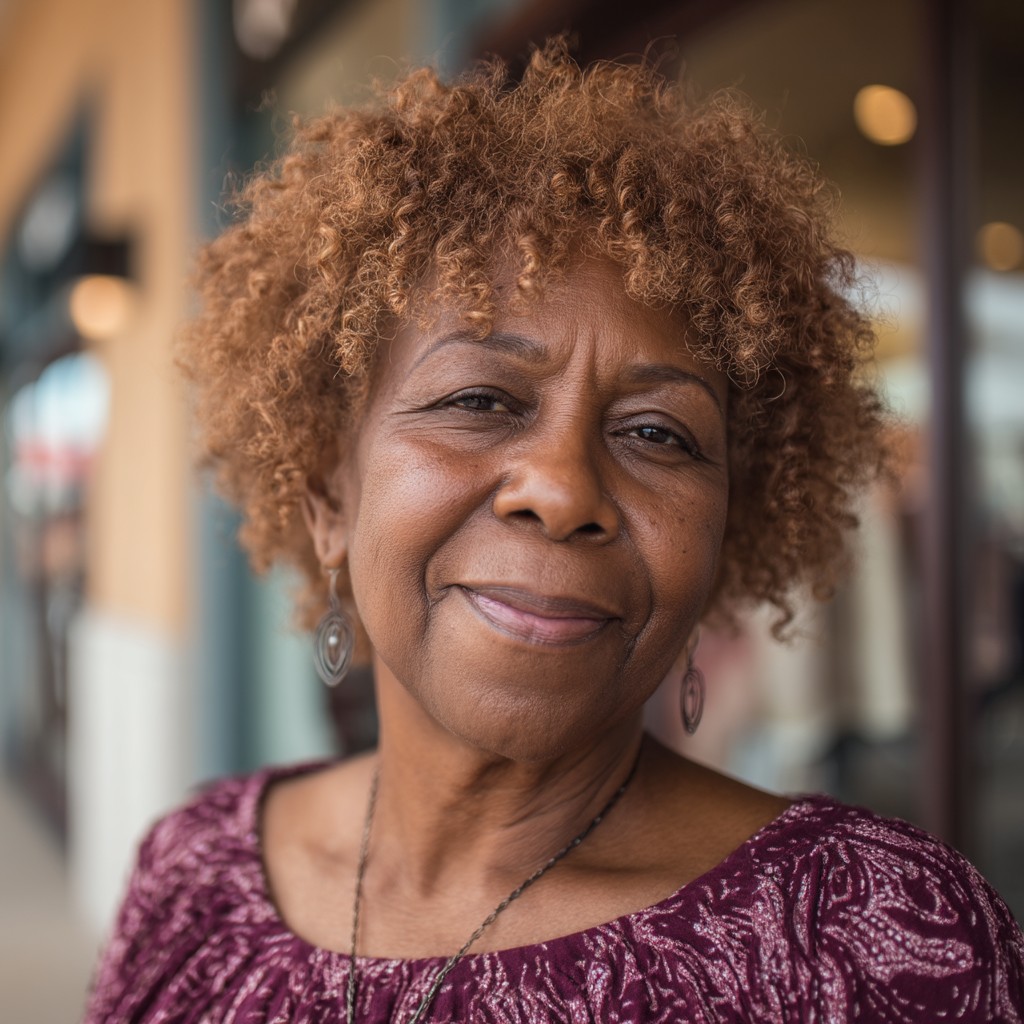 Textured Curly Crop for Mature Black Women