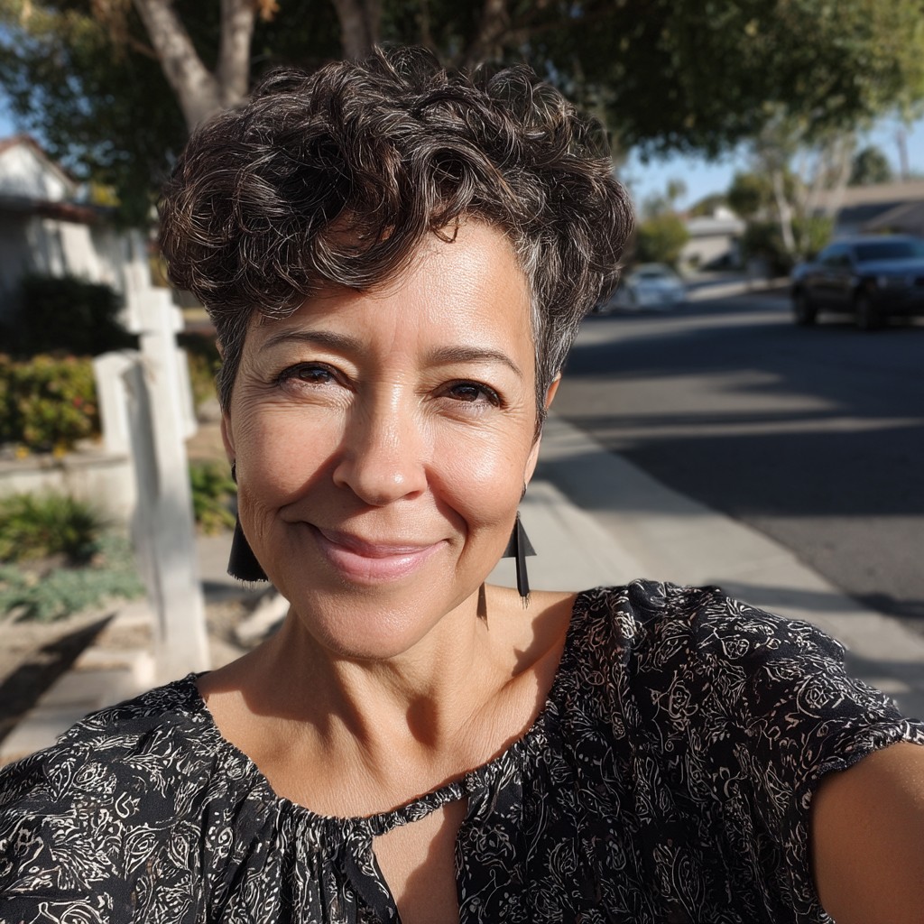 Textured Curly Pixie with Defined Curls