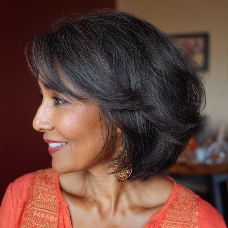 Textured Layered Bob with Soft Waves