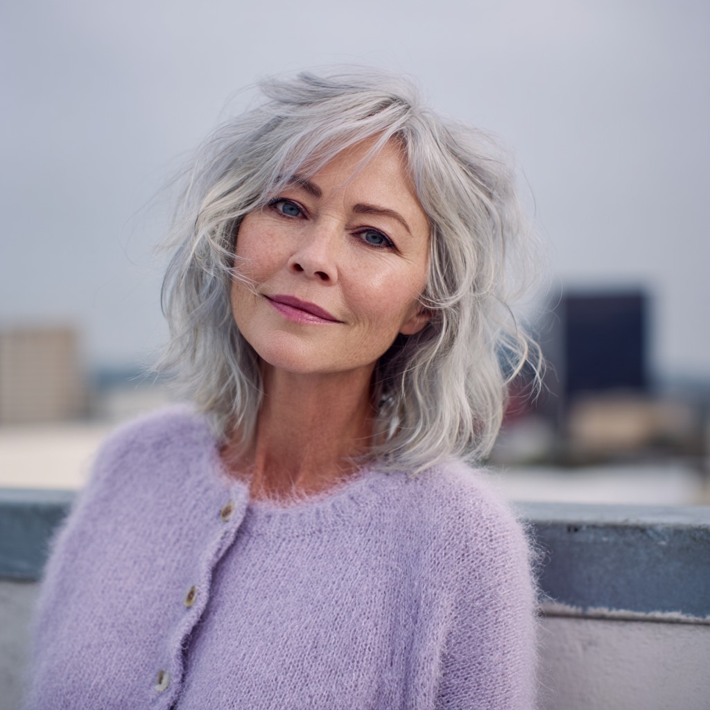 Textured Long Bob with Soft Wispy Layers