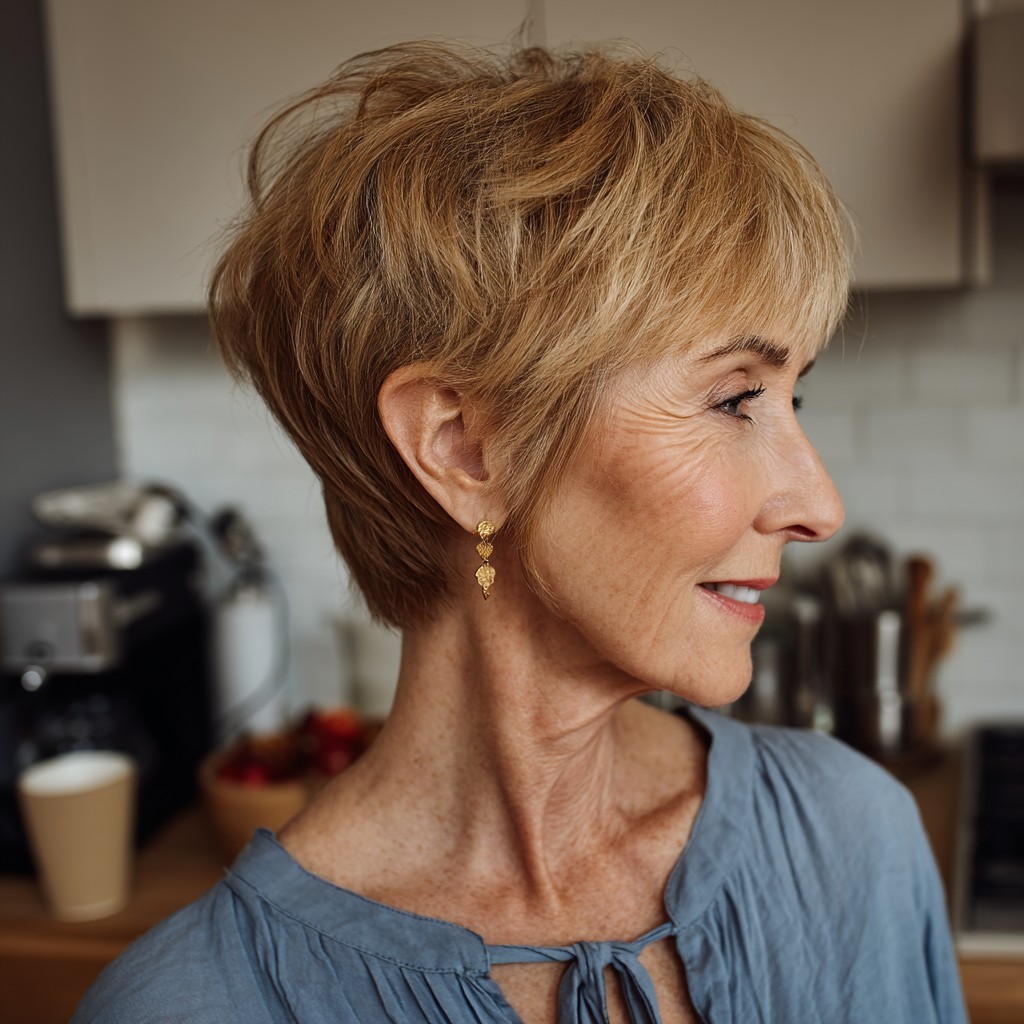 Textured Long Pixie Cut with Playful Layers