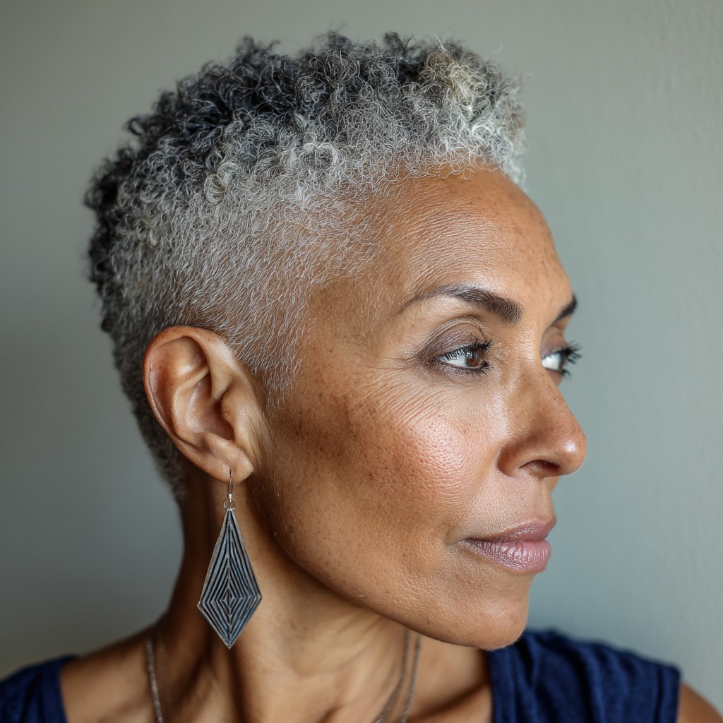 Textured Short Crop with Defined Curls