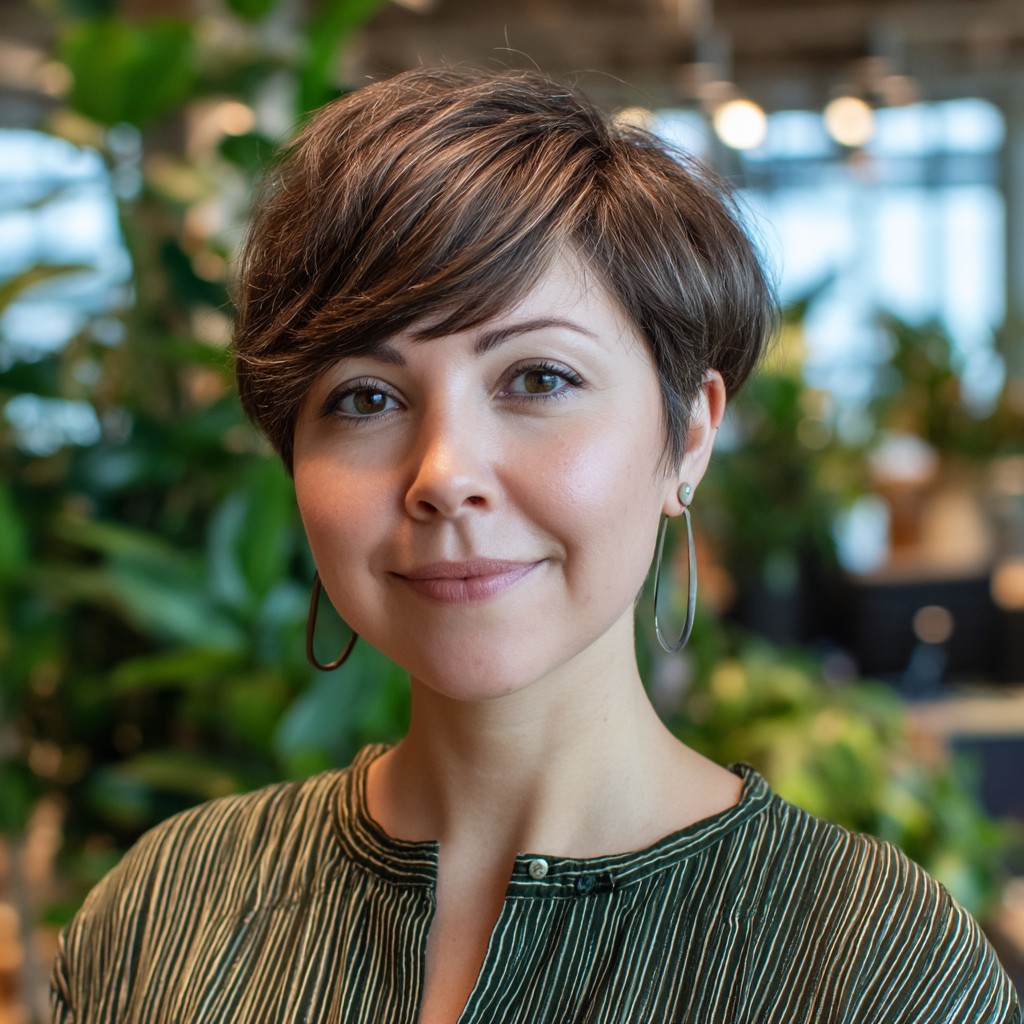 Trendy Textured Pixie Cut for Round Faces