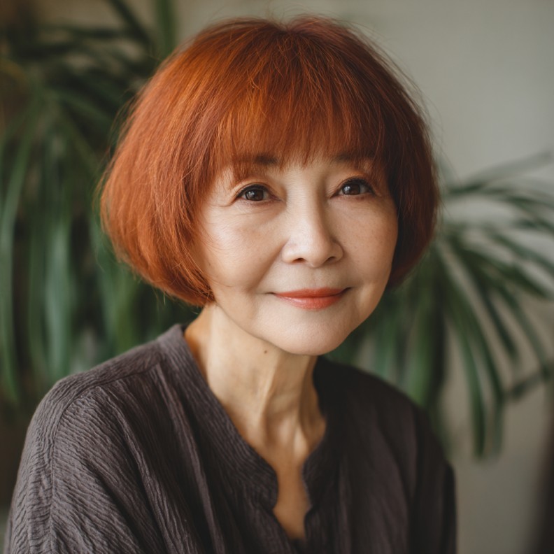 Vibrant Rounded Bob with Soft Bangs