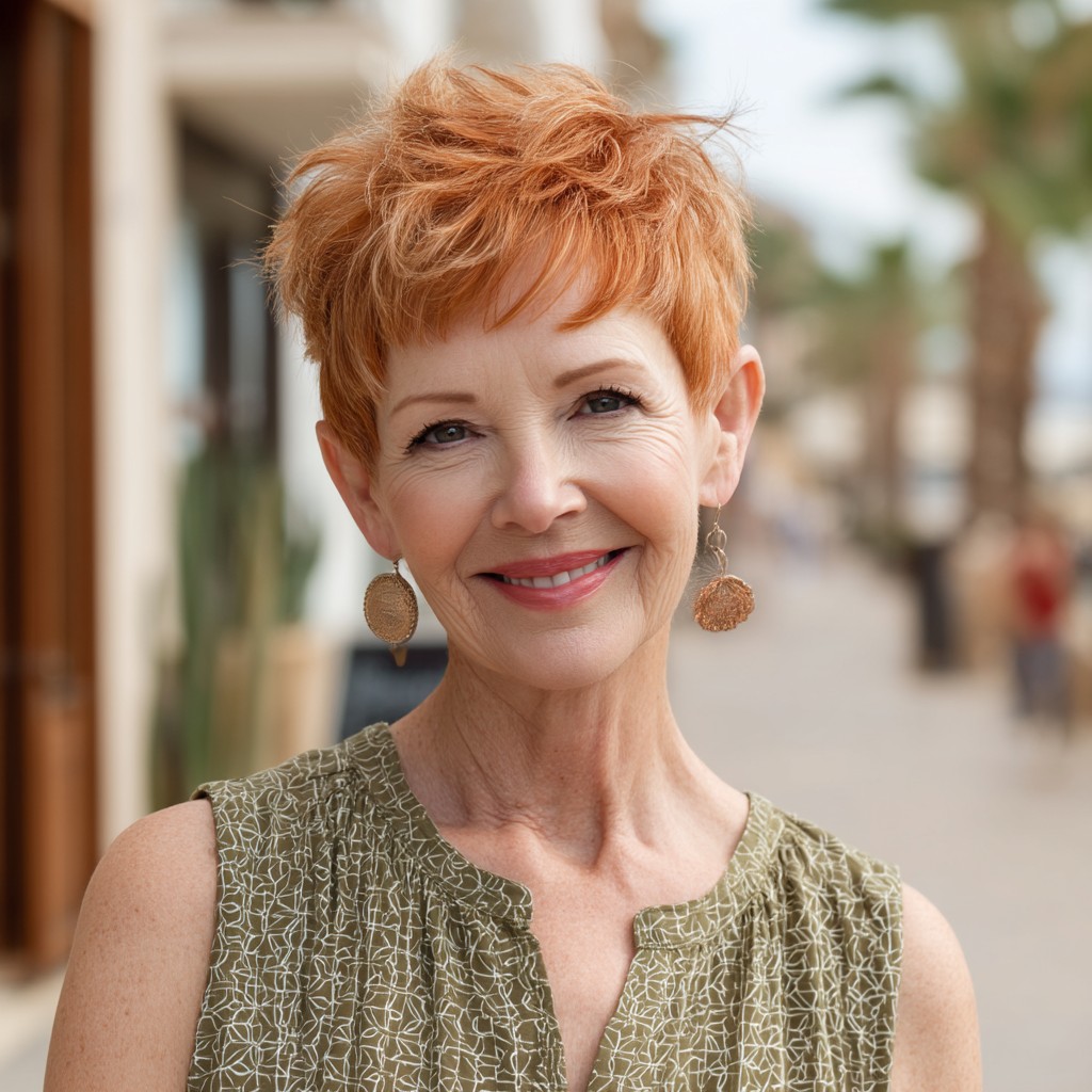 Vibrant Textured Pixie Cut with Fluffy Layers