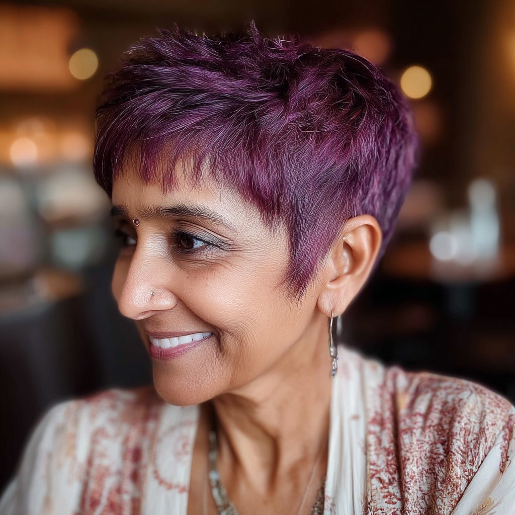 Vibrant Textured Pixie with Sharp Edges