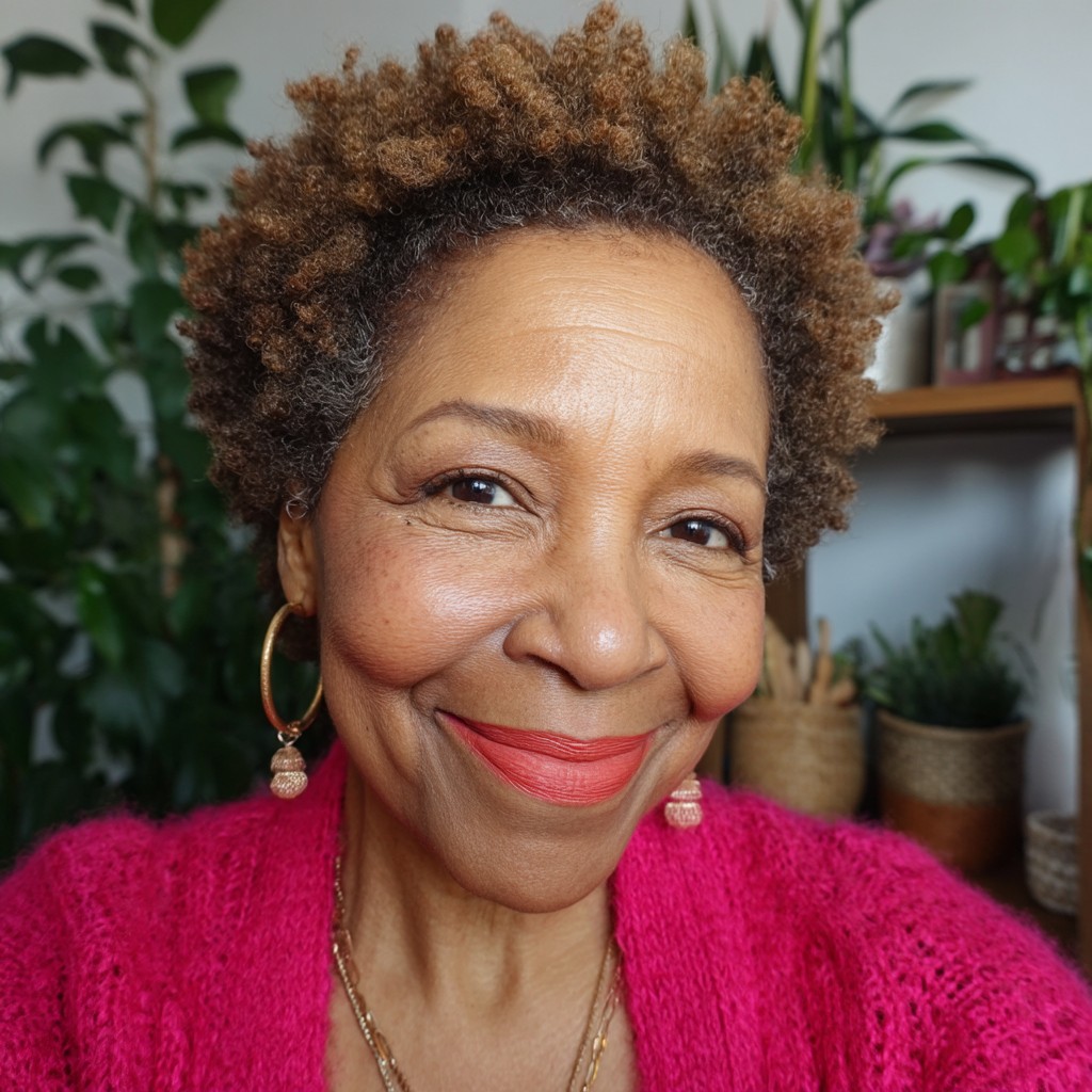 Chic Natural Curly Crop with Defined Texture