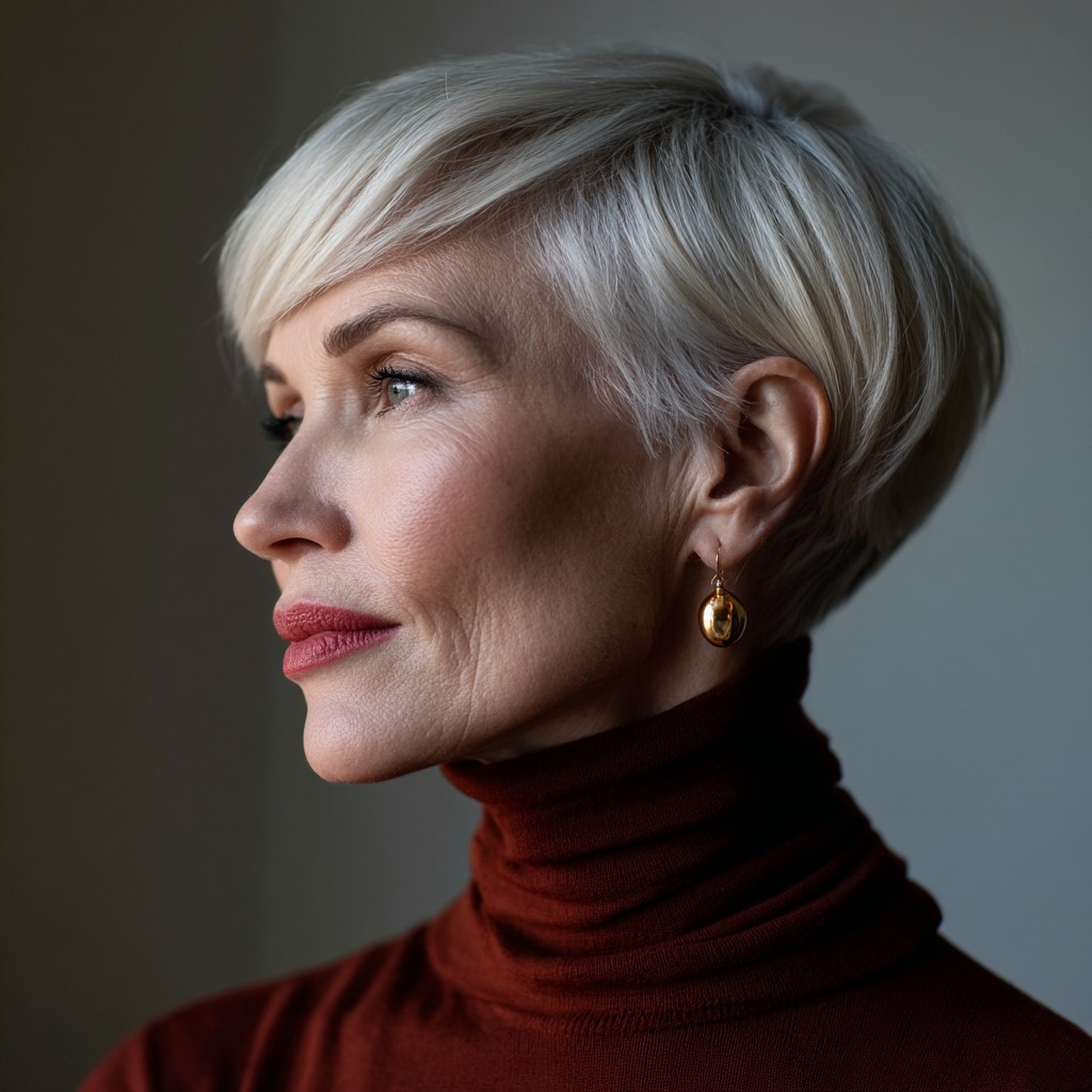 Elegant Short Wedge Cut with Soft Bangs
