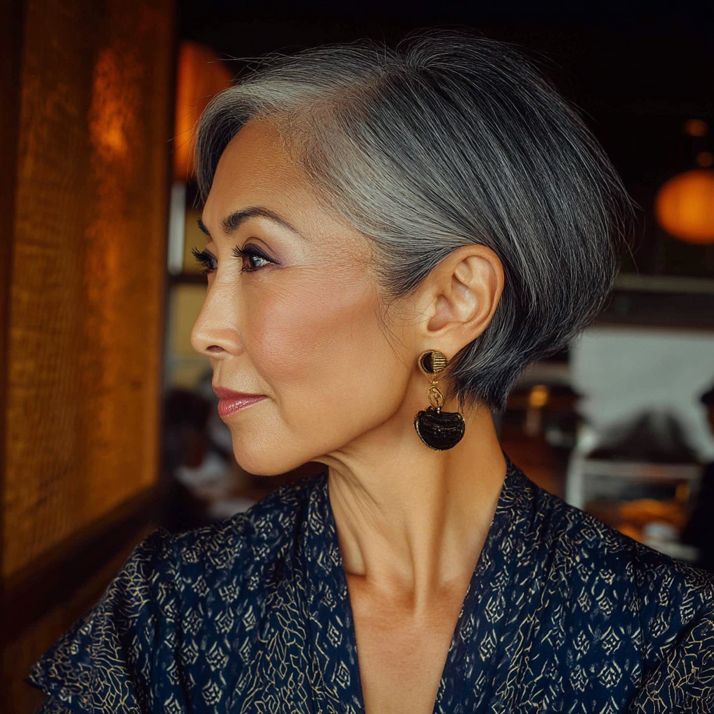 Elegant Silver Wedge Cut with Soft Texture