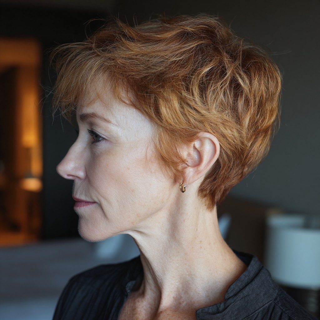Textured Copper Wedge Cut for Effortless Style