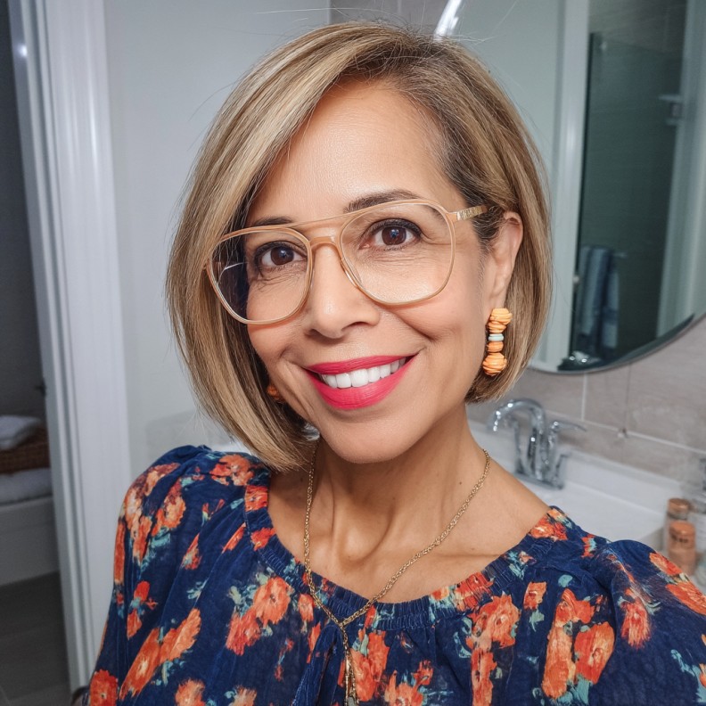 Textured Short Bob with Warm Highlights