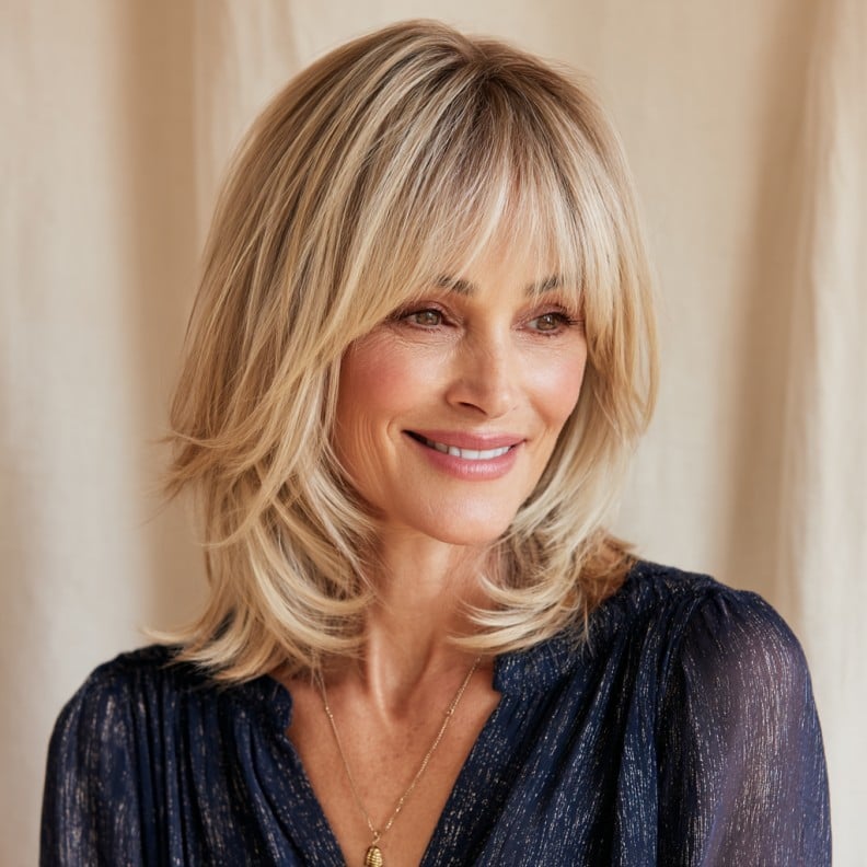 Textured Hush Cut with Soft Layers and Subtle Highlights