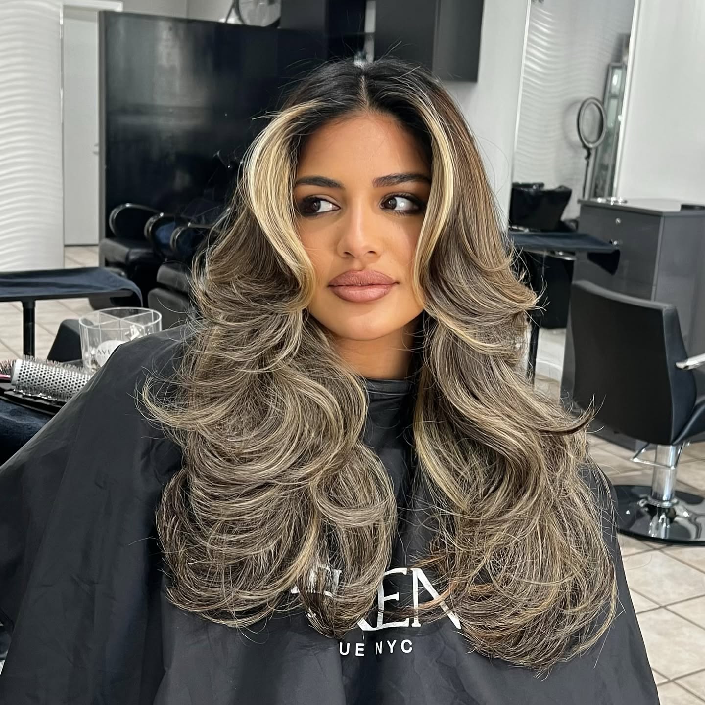 Luxurious Feathered Layers with Cool Ash Highlights
