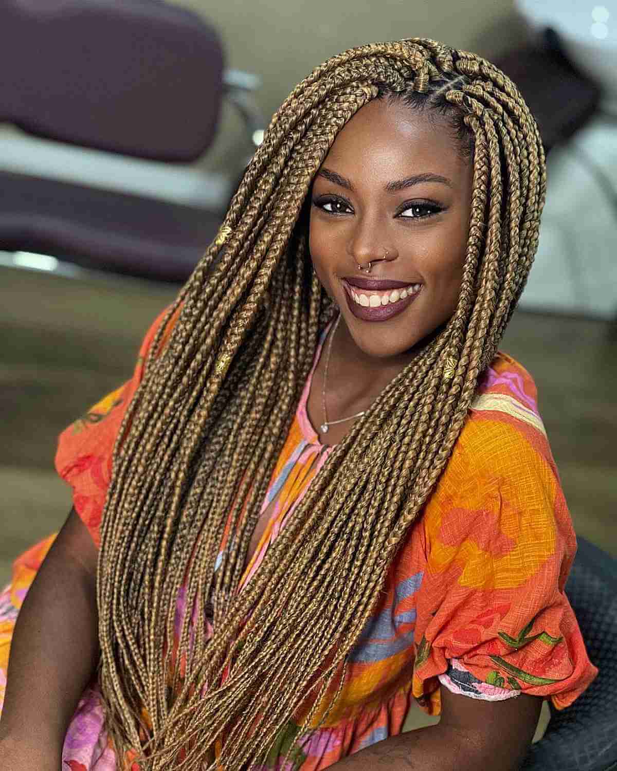 Radiant Blonde Box Braids That Complement Every Skin Tone