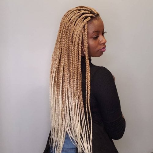 Stunning Long Blonde Box Braids with Ombre Effect