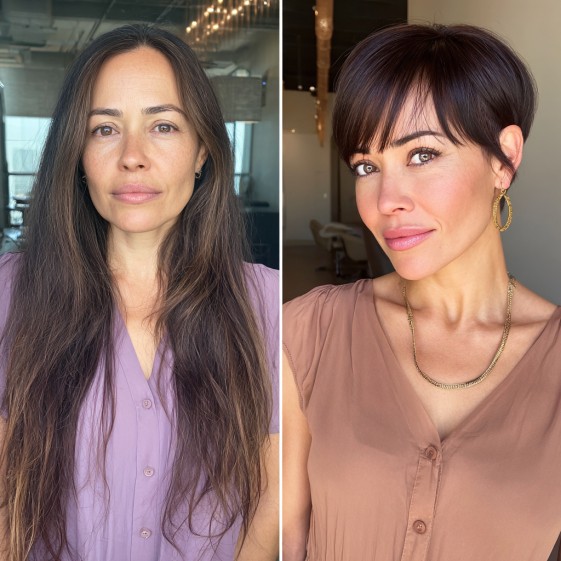 Bold Textured Pixie Cut with Soft Fringe