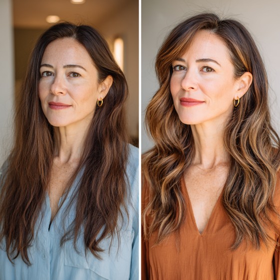 Chic Long Waves with Subtle Highlights