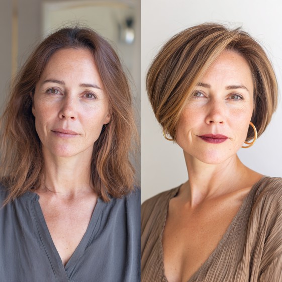 Chic Textured Bob with Subtle Highlights