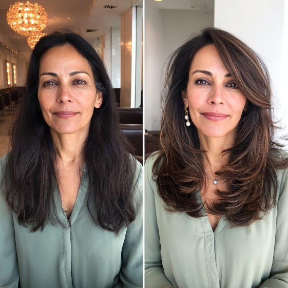 Luxurious Layered Cut with Soft Face-Frame