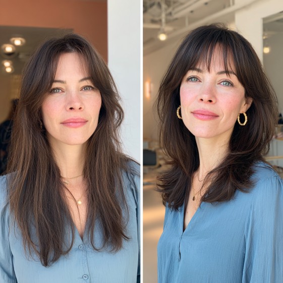 Soft Textured Cut with Face-Framing Layers