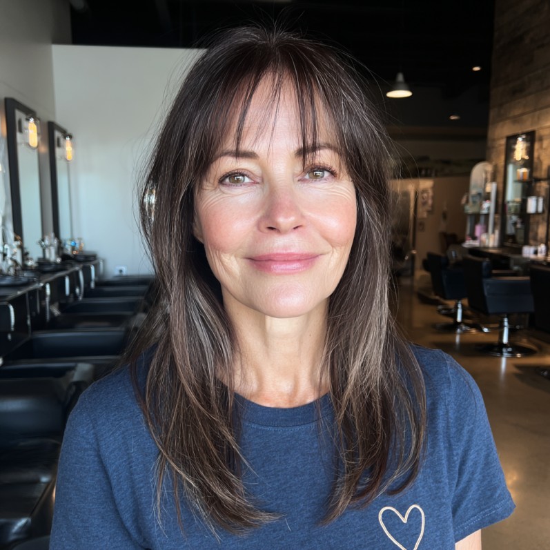 Softly Layered Hush Cut with Wispy Bangs