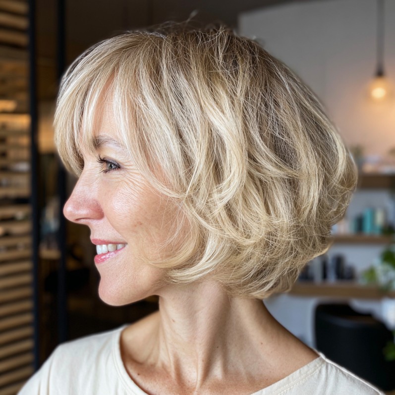 Textured Blonde Bob with Soft Volume