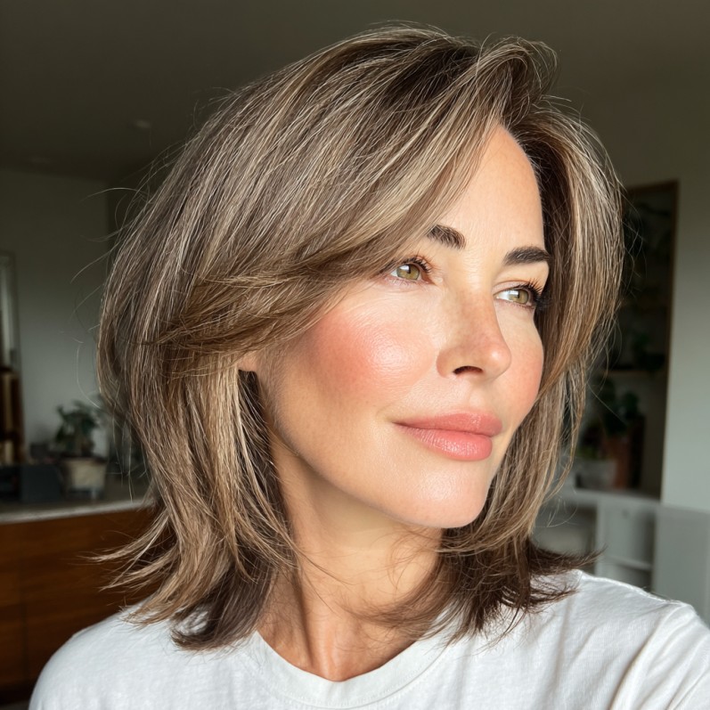 Chic Feathered Cut with Soft Face-Framing Layers