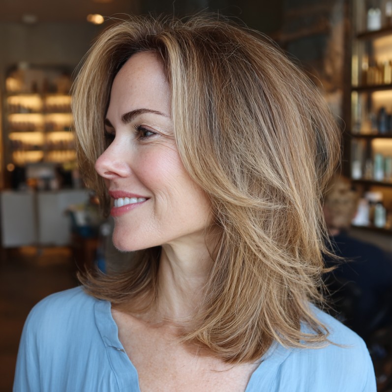 Elegant Feathered Cut with Soft Volume