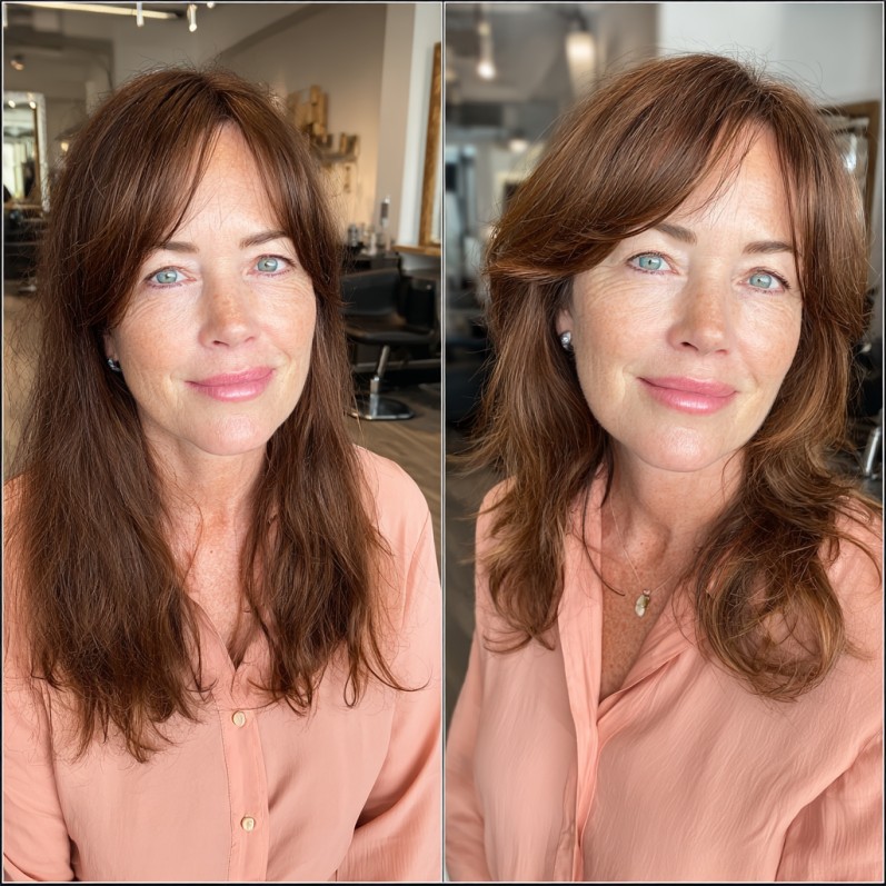 Soft Layered Feathered Cut with Subtle Highlights