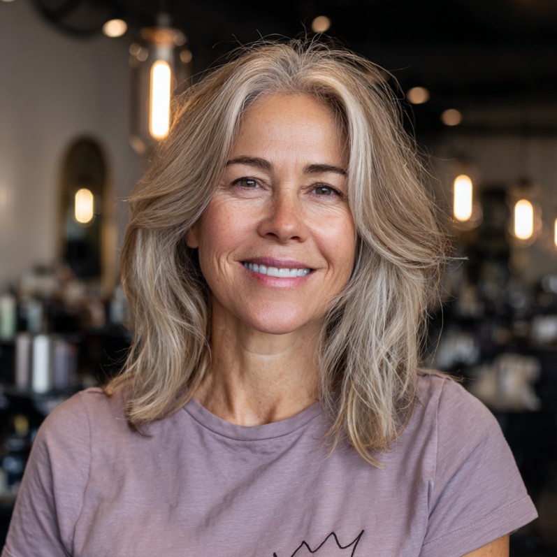 Softly Layered Ash Blonde Bob with Natural Movement