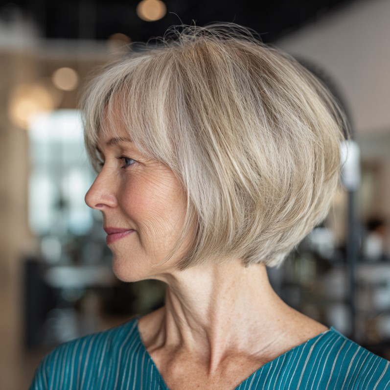 Textured Ash Blonde Bob with Soft Movement