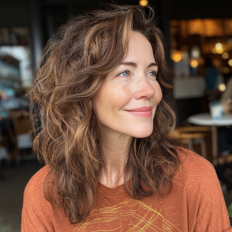 Textured Feathered Cut with Natural Waves