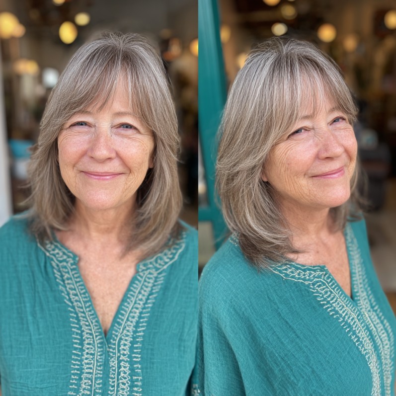 Textured Long Layered Cut with Subtle Bangs