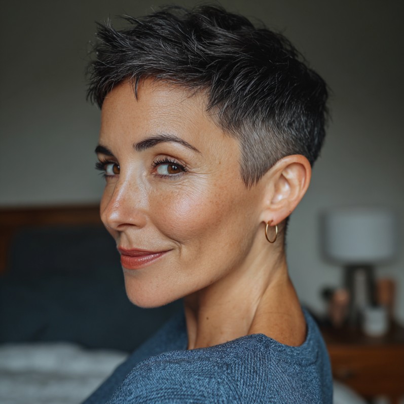 Edgy Short Pixie Cut with Textured Layers