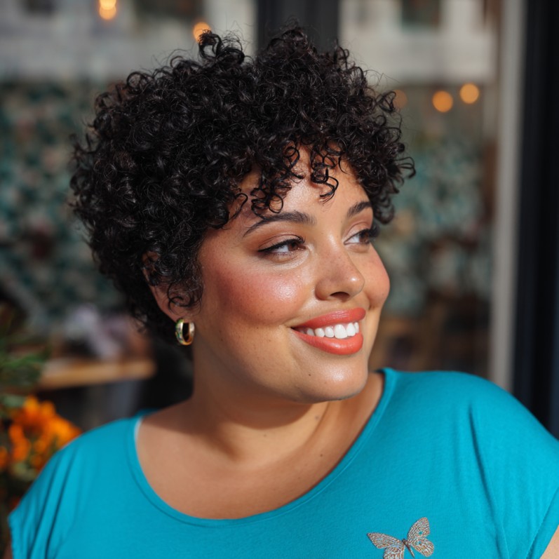 Full-Volume Curly Micro Pixie Cut