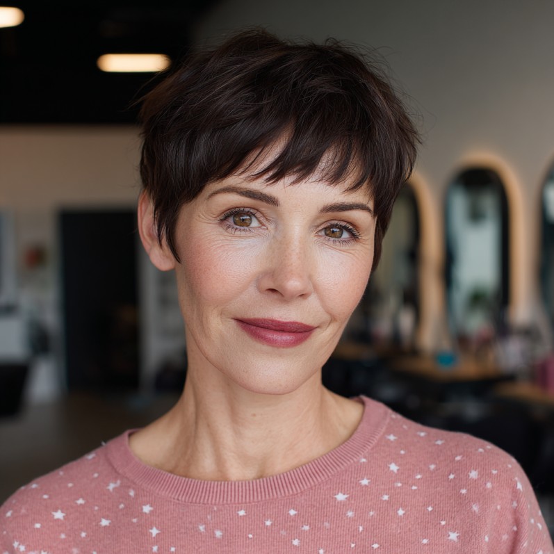 Textured Micro Pixie with Soft Bangs
