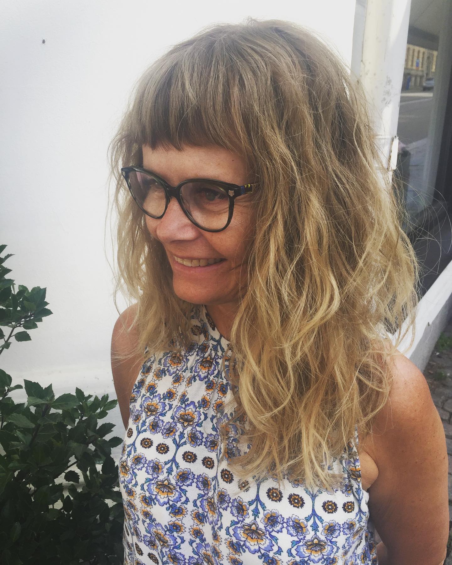 Textured Shoulder-Length Cut with Choppy Bangs